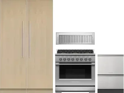 5 Piece Package Includes Refrigerator, Freezer, Range, Hood And Dishwasher